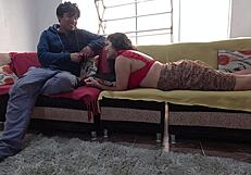 Ex girlfriend visits for gifts loves cum filling her tight pussy
