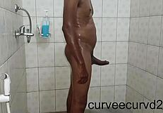 big african curved dick pounds huge booty in steamy shower 💦🍆