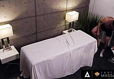 valentina nappi sneaks a bj and handjob under the massage table