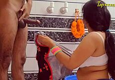 Hot Desi Bhabhi Endures Painful Bathroom Pounding by Huge Cock