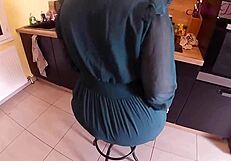 generous babe pulls panties aside for kitchen pounding by huge cock 🍑💦