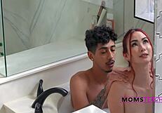 Stepmom Guides Bent-Over Bath Fuck Into Doggystyle Pool Riding