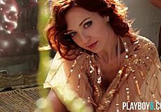 PETITE MILF madeline amour STRIPS NAKED playboy centerfold tease
