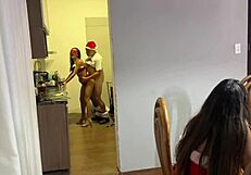 couple swaps partners shaking asses on christmas homemade