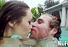 skinny girlfriend performs hidden pov blowjob underwater during amateur skinny dipping adventure