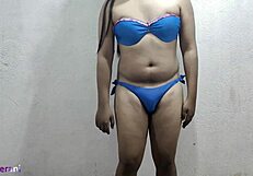 Indian Shemale Crossdresses Blue Bikini Part 1