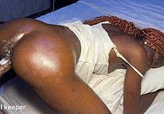 Damn! Street Slut Cums Hard from Long Strokes on Petite Ebony Pussy!