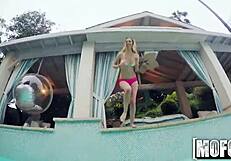 skinny girlfriend performs hidden pov blowjob underwater during amateur skinny dipping adventure