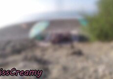 Watch misscreamy's wife give beach blowjob to huge cock as voyeurs stare
