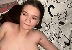stepdaughter lies in my bed begging daddy to fuck her mouth full of cum