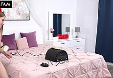 horny stepsis ditches her sybian machine for stepbro's big cock in tight wet pussy ride