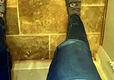 Squirting Solo in Jeans and Socks Multiple Gushing Orgasms Soak Fabric Thoroughly