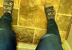 Squirting Solo in Jeans and Socks Multiple Gushing Orgasms Soak Fabric Thoroughly