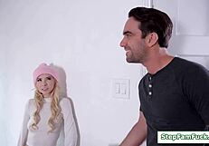 you won't believe how stepbro rams his huge cock down petite stepsis's throat