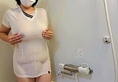 Married Chubby Bride Dildo Masturbation Bathroom