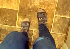 Squirting Solo in Jeans and Socks Multiple Gushing Orgasms Soak Fabric Thoroughly