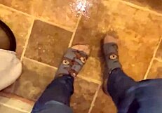Squirting Solo in Jeans and Socks Multiple Gushing Orgasms Soak Fabric Thoroughly