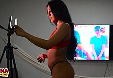 20-year-old latina teen chokes on bwc before creampie finish!