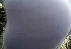 stranger bends over big booty babe for public forest doggystyle fuck