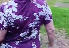 big ass milf nicebigddd bends over for doggystyle in woods