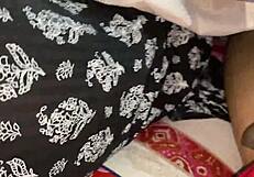 shared bed with cheating punjabi bhabhi leads to licking her hairless pussy and big ass fucking