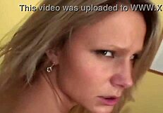 blonde milf bends over, wet pussy craves thick cock doggystyle pounding