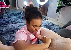 black teen gags and chokes on massive white cock in sloppy deepthroat