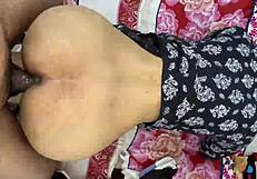 shared bed with cheating punjabi bhabhi leads to licking her hairless pussy and big ass fucking