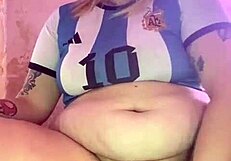Argentinian Blonde Fingers Herself to Explosive Squirt