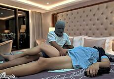 asian chubby milf rides cock after panty sniffing humiliation