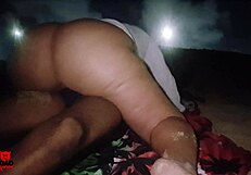 Married Housewife Bareback Fucked on Night Beach Creampie Pussy Full of Cum Complete
