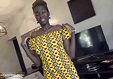 ebony's huge tits and ass ride white cock?
