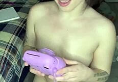 quirky slim thick amateur squirts after giant buttplug ass stretch