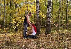 i was spanked rough then fucked hard in autumn forest outdoors