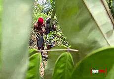 Village ebony maid gets pounded by big black cock outdoors!