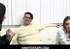 big tits milf therapist lily lane leads family sex therapy threesome with teen stepdaughter jc wilds and stepdad celtic iron