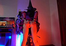 This slut witch verlonis bounces tight pussy on monster cock for halloween cosplay fuck