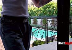 oh lonely neighbor housewife doin' nude chores... thatmylf