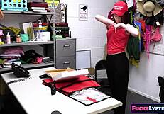 oh man, pizza girl ava davis hides rings and deepthroats my cock in the office