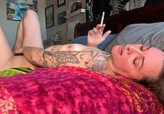 god i love smoking while masturbating my hairy pussy homemade with chery trees ughh...