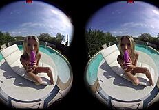 Gina gerson teases pussy with toys by pool