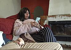 pregnant stepmom takes stepson's cum on hairy pussy