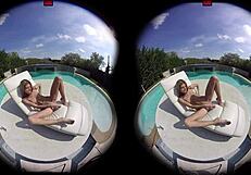Gina gerson teases pussy with toys by pool