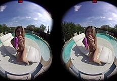 Gina gerson teases pussy with toys by pool