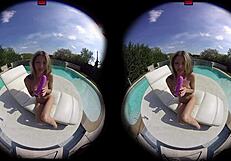Gina gerson teases pussy with toys by pool