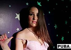 sexy bubble butt brunette lola dances nude then fingers pussy solo