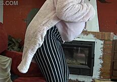 pregnant stepmom takes stepson's cum on hairy pussy