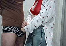 sexy stepmom sneaks into bedroom grabs stepsons cock starts jerking him off slow