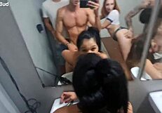 backstage barcelona erotic salon turns into wild improvised orgy with rough banging and cum
