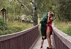village teen in miniskirt moans outdoor forest fuck promises city ride cum facial bliss